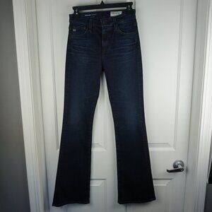 AG Adriano Goldschmied Women's Dark Wash Boot Cut Jeans - Navy Blue